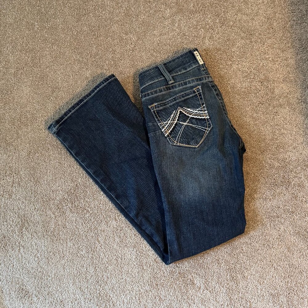 Ariat Real Denim Riding Jeans Big Stitch Embroidered Bootcut Jeans 27S (29x31)